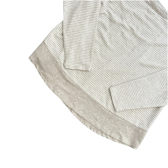 Kersh Tan Cream Stripe Long Sleeve Knit Top Soft Modal Cotton Stretch XL NWT - Picture 3 of 7